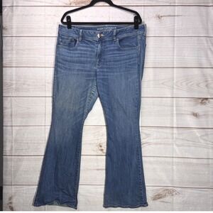 American Eagle Kick Boot Super Stretch Jeans Womens 18 Regular Blue Denim Pants